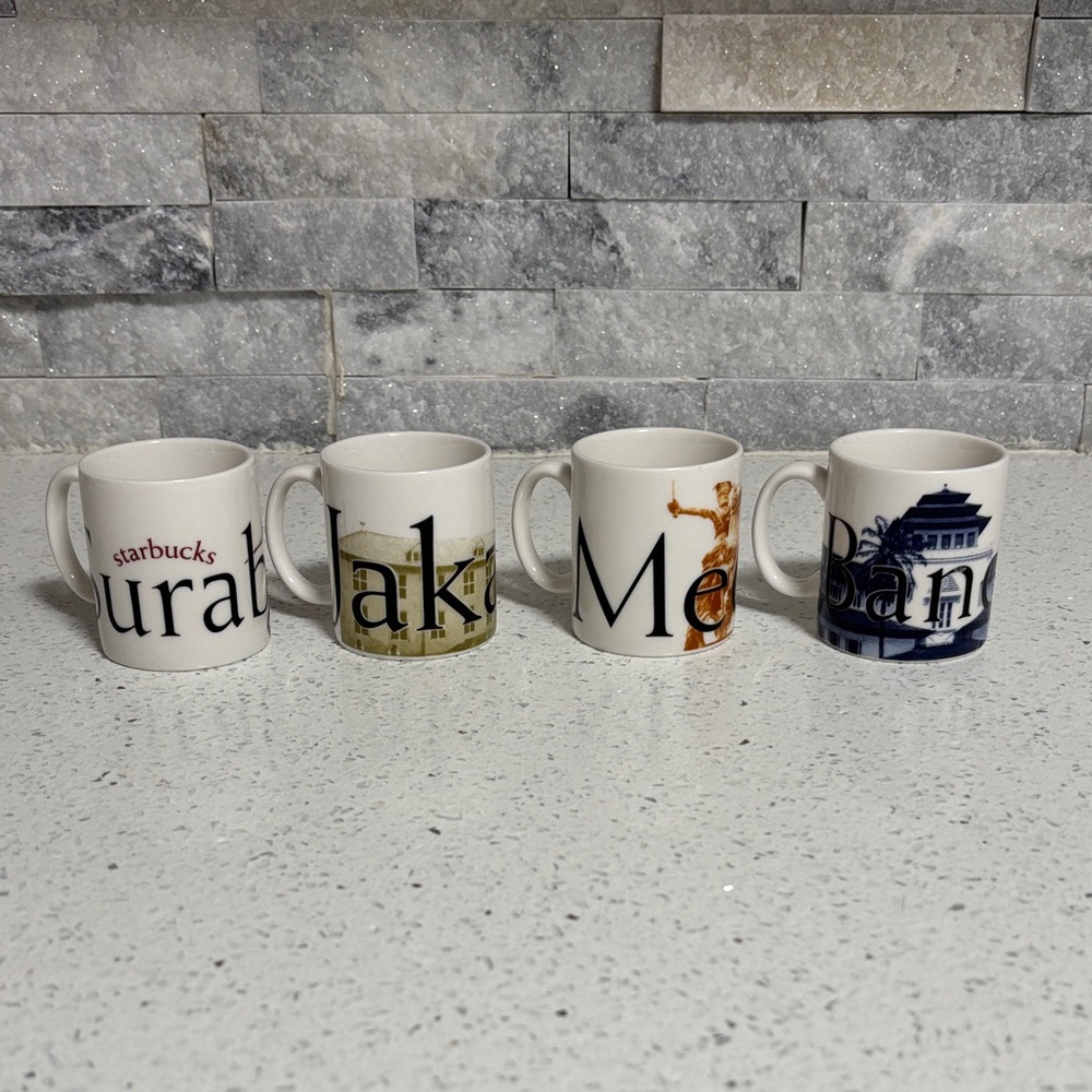 Starbucks City Mug Collection Indonesia Surabaya Jakarta Bandung Medan Espresso